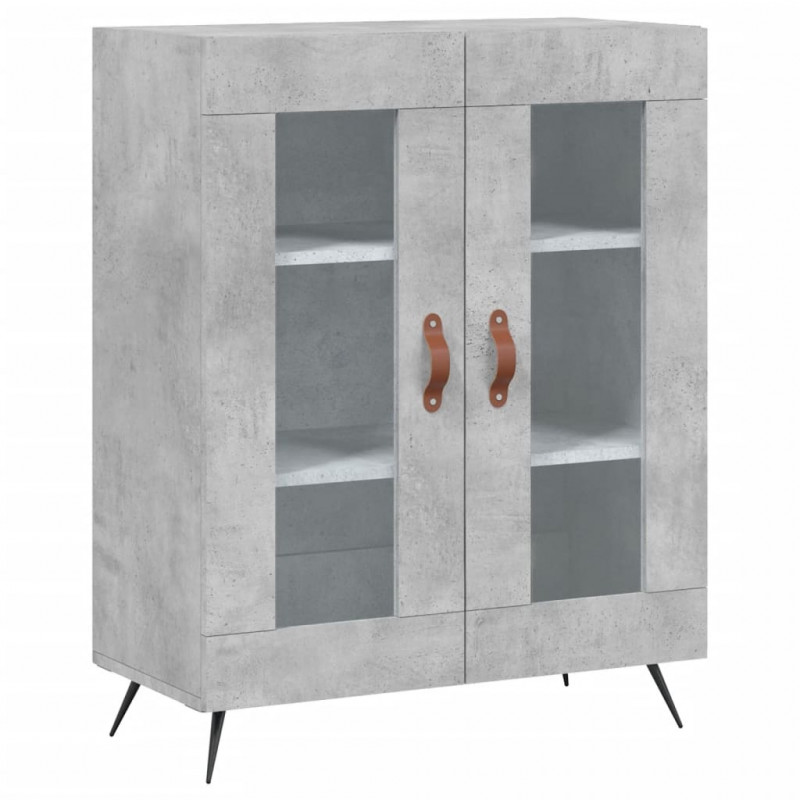 Witrynka, szarość betonu 69,5x34x180 cm materiał drewnopochodny