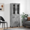 Witrynka, szarość betonu 69,5x34x180 cm materiał drewnopochodny