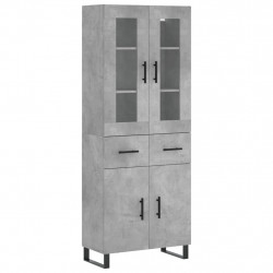 Witrynka, szarość betonu 69,5x34x180 cm materiał drewnopochodny