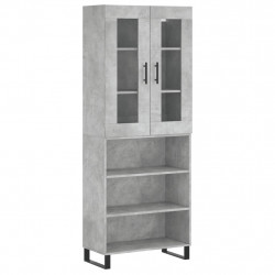 Witrynka, szarość betonu 69,5x34x180 cm materiał drewnopochodny