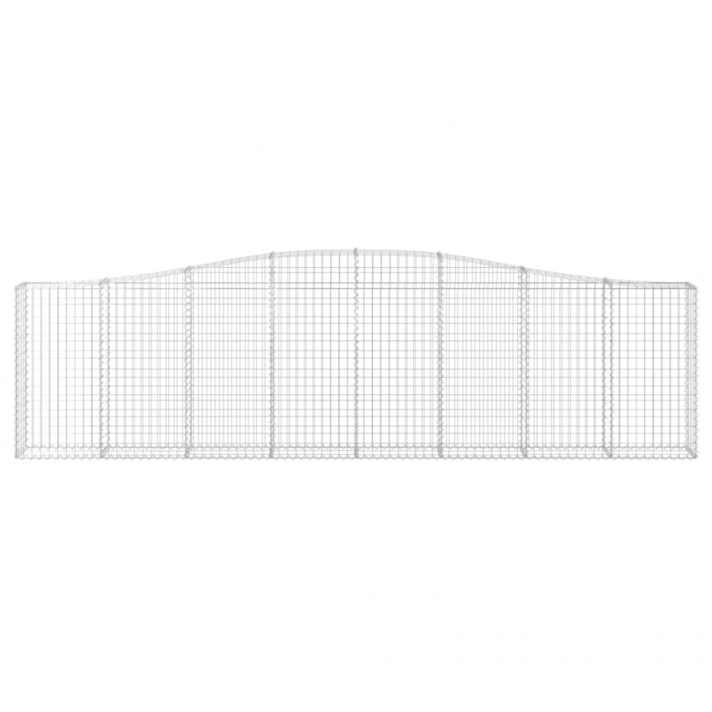 Kosze gabionowe, 7 szt, 400x30x100/120 cm, galwanizowane żelazo