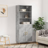 Witrynka, szarość betonu 69,5x34x180 cm materiał drewnopochodny