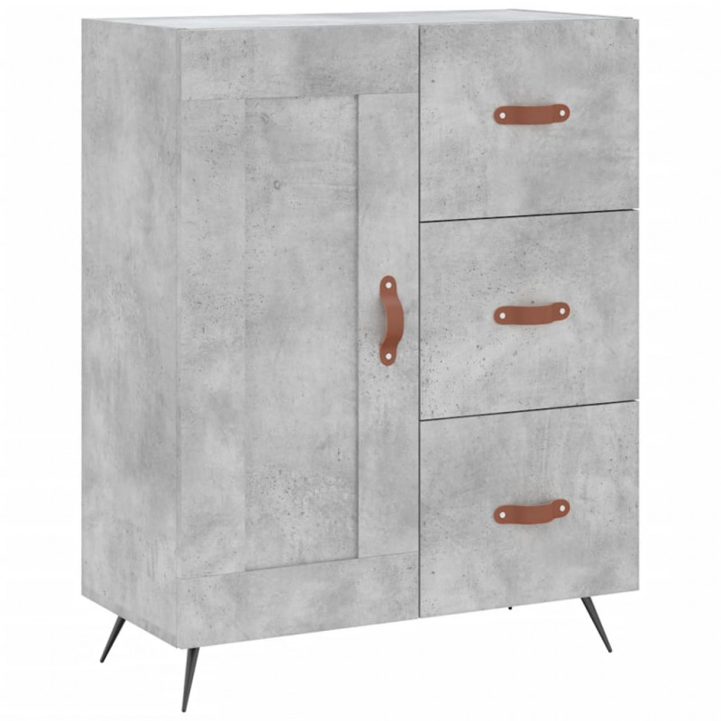 Witrynka, szarość betonu 69,5x34x180 cm materiał drewnopochodny
