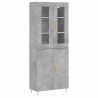 Witrynka, szarość betonu 69,5x34x180 cm materiał drewnopochodny