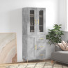 Witrynka, szarość betonu 69,5x34x180 cm materiał drewnopochodny