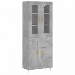 Witrynka, szarość betonu 69,5x34x180 cm materiał drewnopochodny