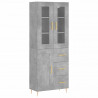 Witrynka, szarość betonu 69,5x34x180 cm materiał drewnopochodny