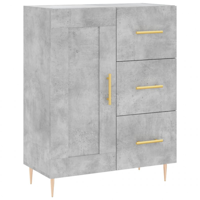 Witrynka, szarość betonu 69,5x34x180 cm materiał drewnopochodny