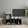 Szafki TV, 2 szt., szare, wysoki połysk, 72x35x36,5 cm, płyta