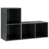 Szafki TV, 2 szt., szare, wysoki połysk, 72x35x36,5 cm, płyta