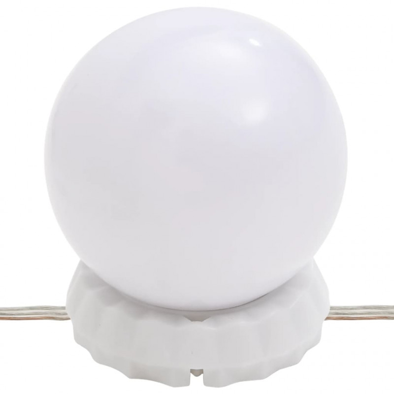 Toaletka z LED, czarna, lite drewno sosnowe