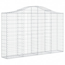 Kosze gabionowe, 3 szt, 200x30x120/140 cm, galwanizowane żelazo