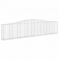 Kosze gabionowe, 8 szt, 400x30x80/100 cm, galwanizowane żelazo