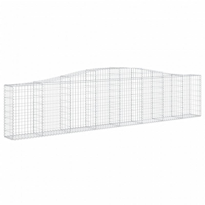 Kosze gabionowe, 8 szt, 400x30x80/100 cm, galwanizowane żelazo