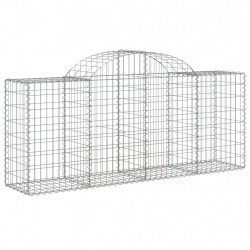 Kosze gabionowe, 6 szt, 200x50x80/100 cm, galwanizowane żelazo
