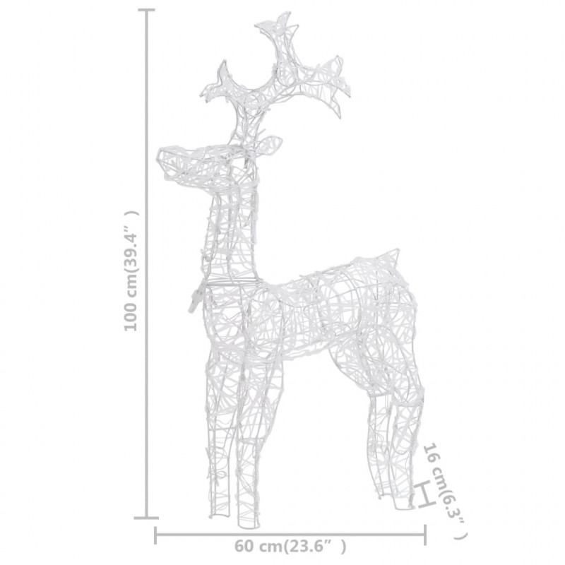 Renifery ozdobne, 3 szt., 60x16x100 cm, akryl