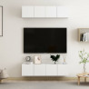 Szafki TV, 4 szt., białe, 60x30x30 cm, materiał drewnopochodny