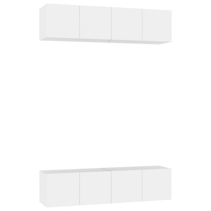 Szafki TV, 4 szt., białe, 60x30x30 cm, materiał drewnopochodny