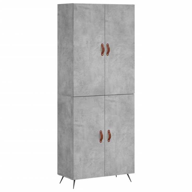 Witrynka, szarość betonu 69,5x34x180 cm materiał drewnopochodny