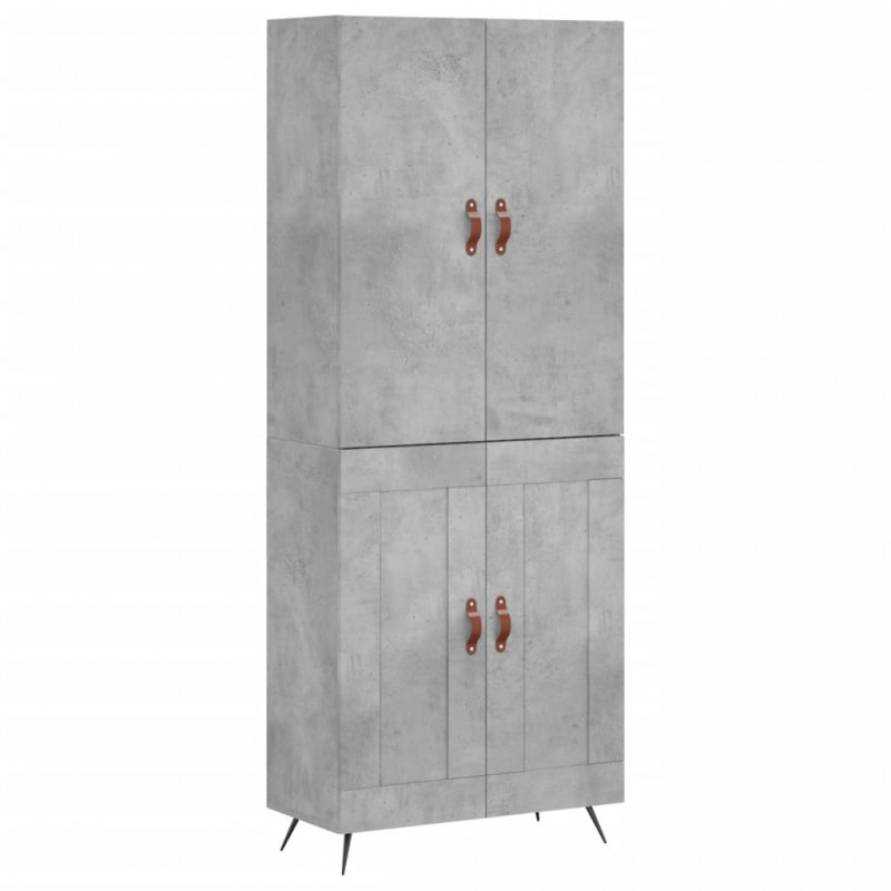Witrynka, szarość betonu 69,5x34x180 cm materiał drewnopochodny