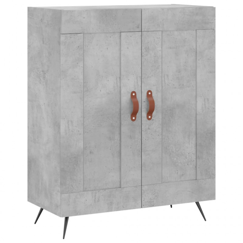 Witrynka, szarość betonu 69,5x34x180 cm materiał drewnopochodny