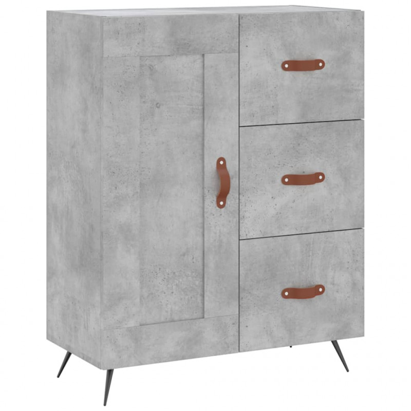 Witrynka, szarość betonu 69,5x34x180 cm materiał drewnopochodny
