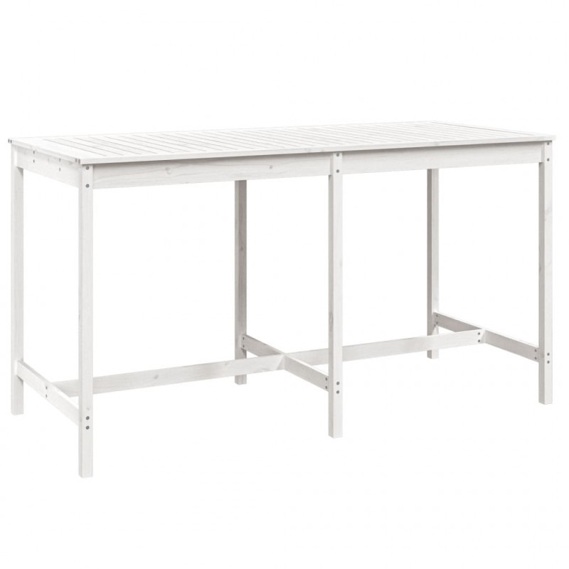 9-cz. zestaw mebli barowych do ogrodu, biały, drewno sosnowe