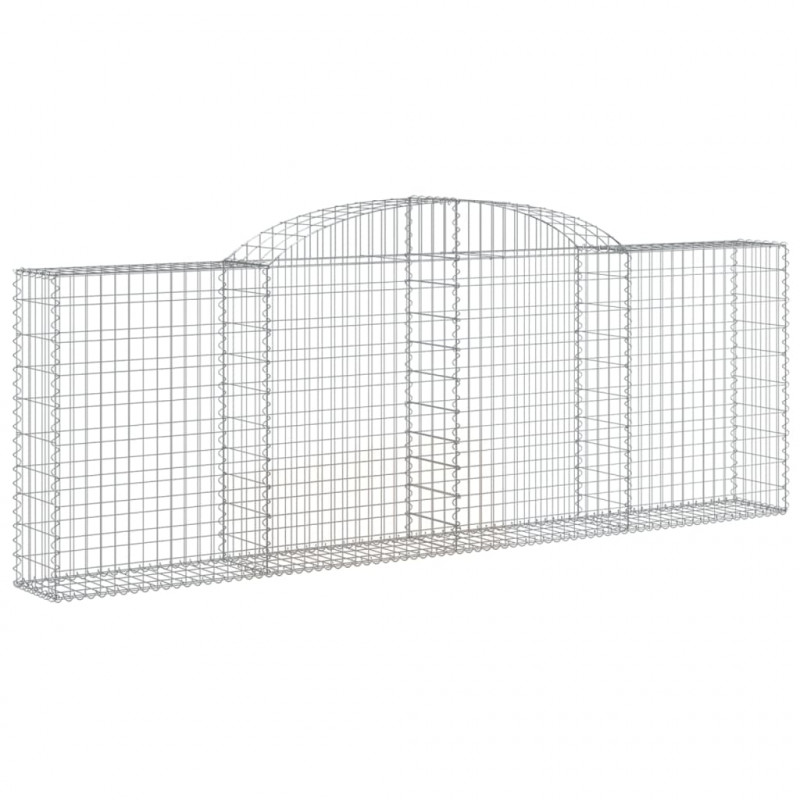 Kosze gabionowe, 4 szt, 300x30x100/120 cm, galwanizowane żelazo