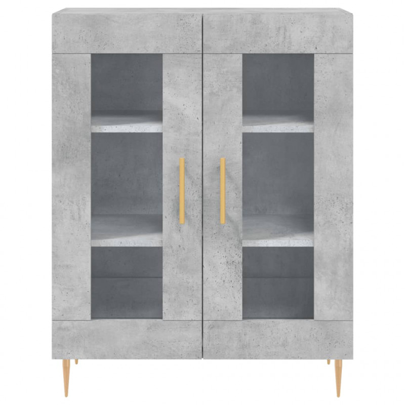 Witrynka, szarość betonu 69,5x34x180 cm materiał drewnopochodny