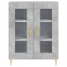 Witrynka, szarość betonu 69,5x34x180 cm materiał drewnopochodny