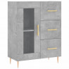 Witrynka, szarość betonu 69,5x34x180 cm materiał drewnopochodny