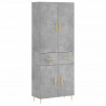 Witrynka, szarość betonu 69,5x34x180 cm materiał drewnopochodny