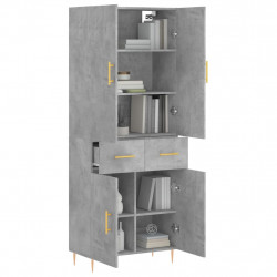 Witrynka, szarość betonu 69,5x34x180 cm materiał drewnopochodny