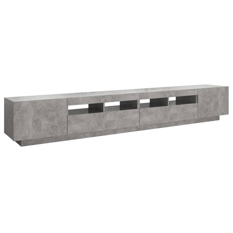 Szafka pod TV z oświetleniem LED, szarość betonu, 260x35x40 cm