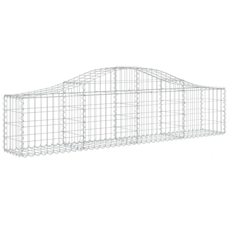 Kosze gabionowe, 3 szt, 200x30x40/60 cm, galwanizowane żelazo