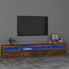 Szafka pod TV z oświetleniem LED, przydymiony dąb, 240x35x40 cm