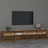 Szafka pod TV z oświetleniem LED, przydymiony dąb, 240x35x40 cm