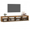 Szafka pod TV z oświetleniem LED, przydymiony dąb, 240x35x40 cm