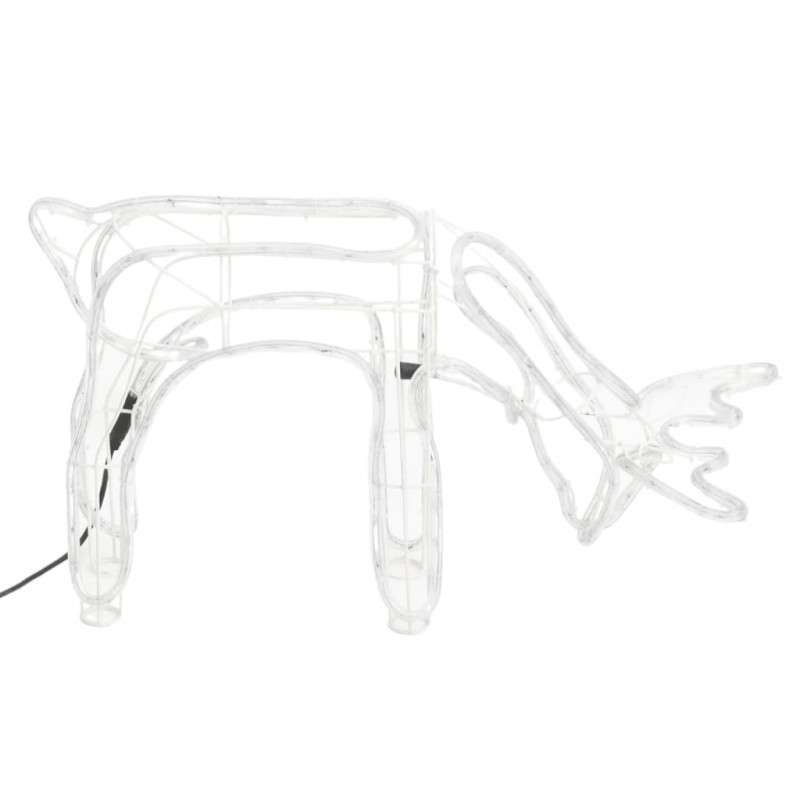 Renifery ozdobne z zimnym białym LED, 3 szt., 73x31x45 cm