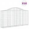 Kosze gabionowe, 10 szt, 200x30x100/120cm, galwanizowane żelazo