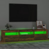Szafka pod TV z oświetleniem LED, przydymiony dąb, 180x35x40 cm