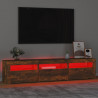Szafka pod TV z oświetleniem LED, przydymiony dąb, 180x35x40 cm