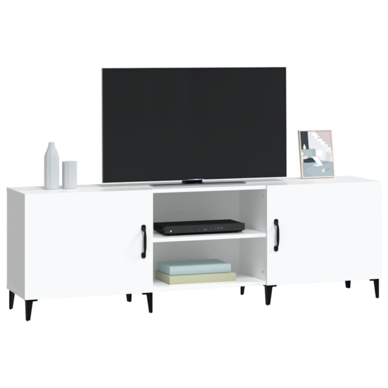 Szafka pod TV, biała, 150x30x50 cm, materiał drewnopochodny