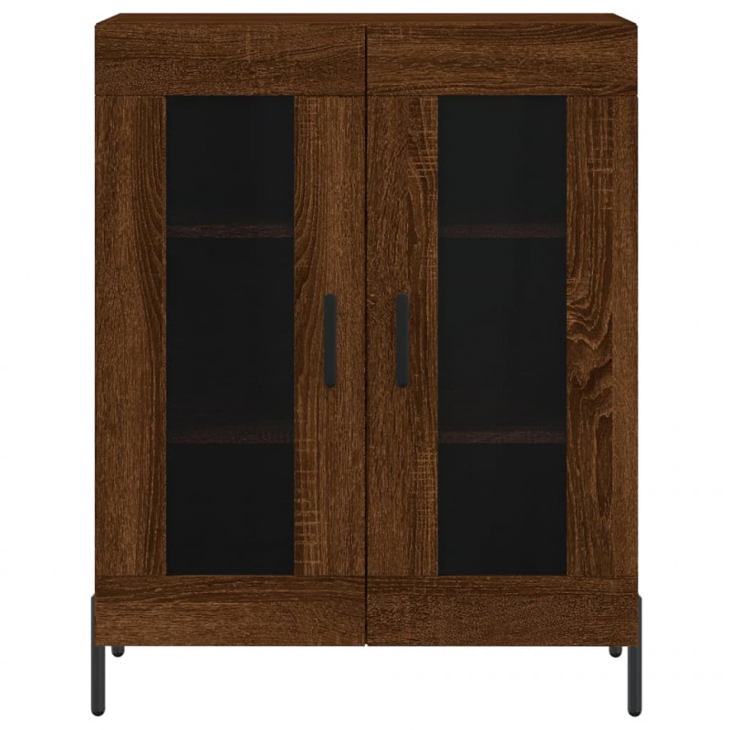 Witrynka, brązowy dąb, 69,5x34x180 cm, materiał drewnopochodny