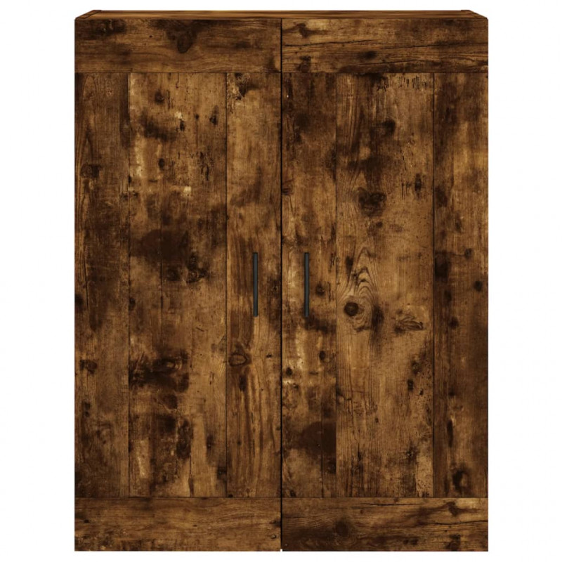 Witrynka przydymiony dąb 69,5x34x180 cm materiał drewnopochodny