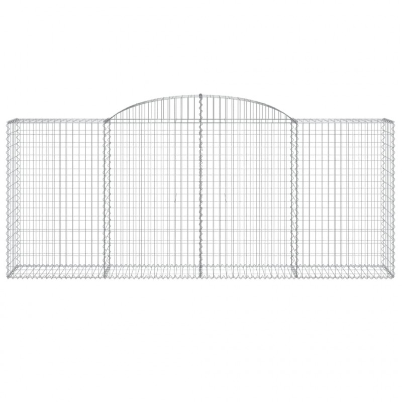 Kosze gabionowe, 3 szt, 300x50x120/140 cm, galwanizowane żelazo