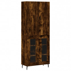 Witrynka przydymiony dąb 69,5x34x180 cm materiał drewnopochodny