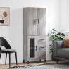 Witrynka szary dąb sonoma 69,5x34x180cm materiał drewnopochodny