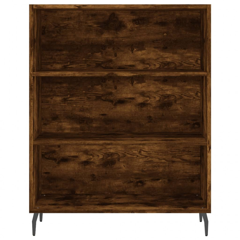 Witrynka przydymiony dąb 69,5x34x180 cm materiał drewnopochodny