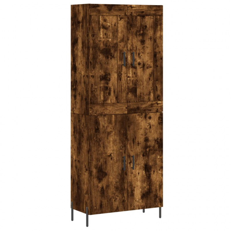 Witrynka przydymiony dąb 69,5x34x180 cm materiał drewnopochodny